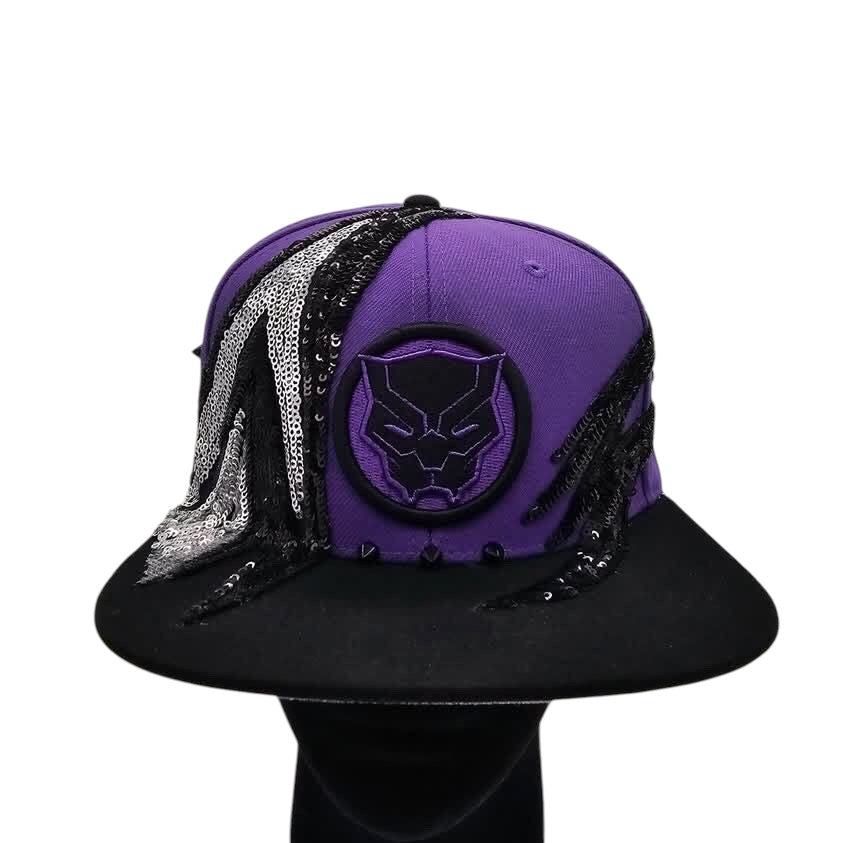 Sequins Black Panther Snapback